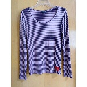 Calvin Klein Jeans Navy Blue/Pink Longsleeve Stripped Shirt  Pullover Womens MD